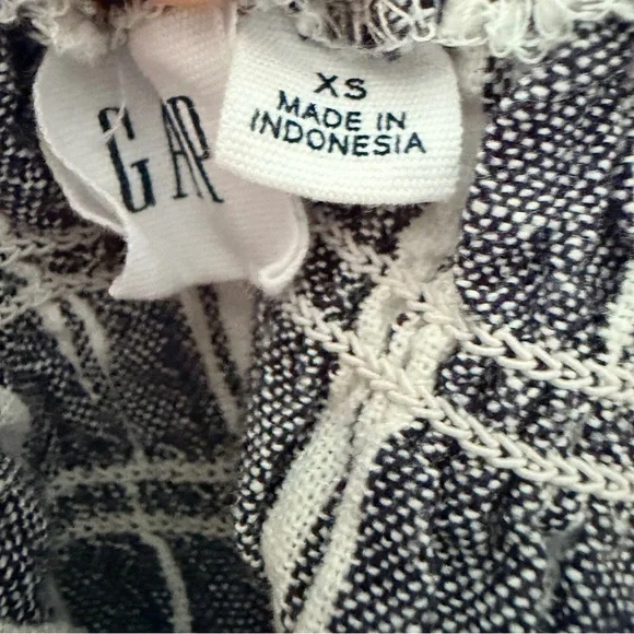 GAP Gray & White Striped Smocked Wide-Leg Linen Jumpsuit- XS - Picture 14 of 14